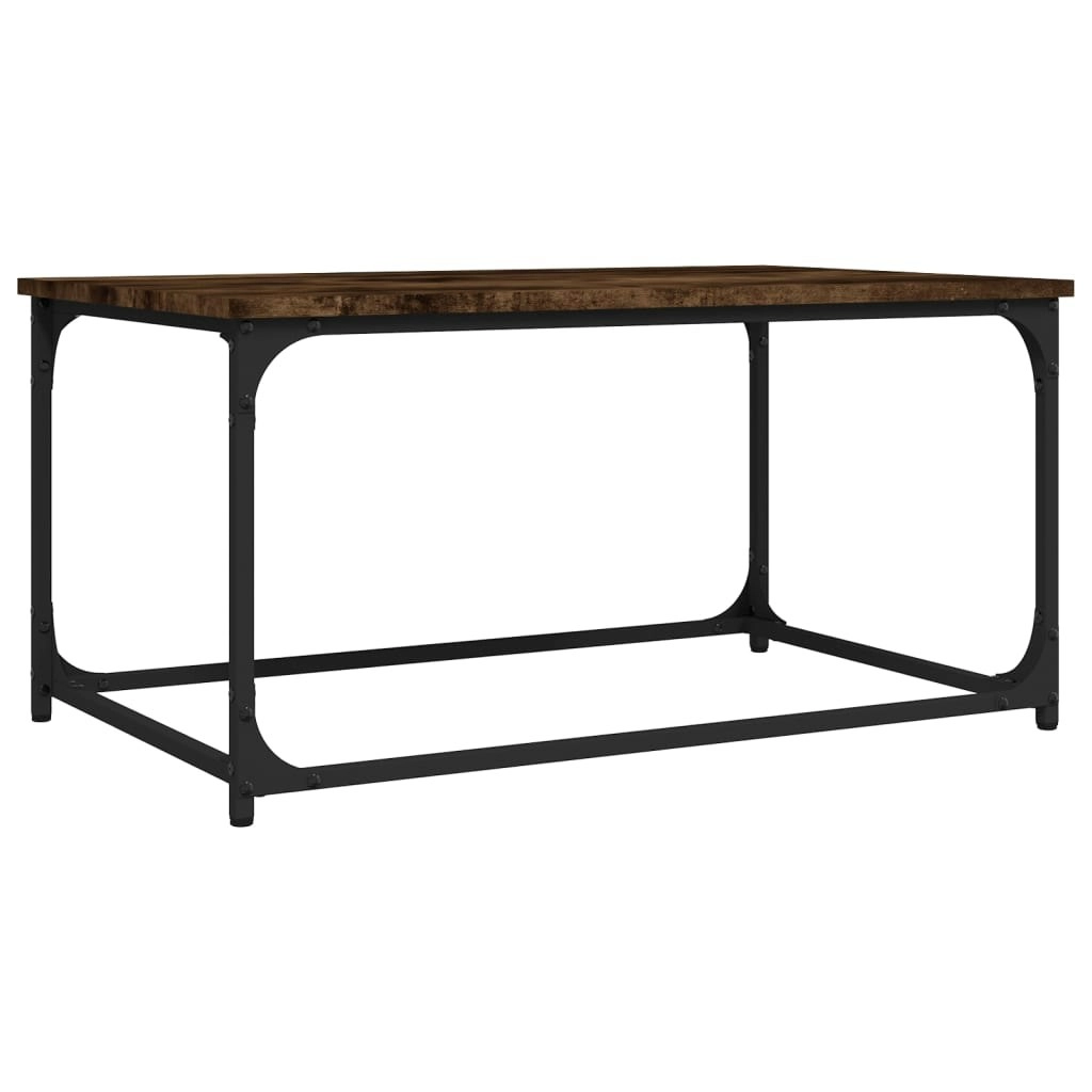 Coffee Table Smoked Oak 80x50x40 cm Engineered Wood and Iron 823294