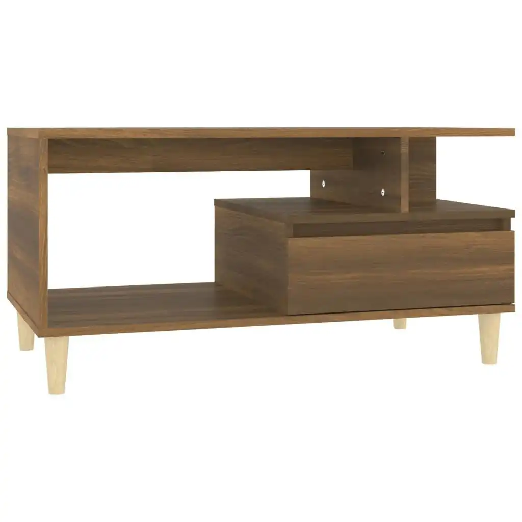 Coffee Table Brown Oak 90x49x45 cm Engineered Wood 819619