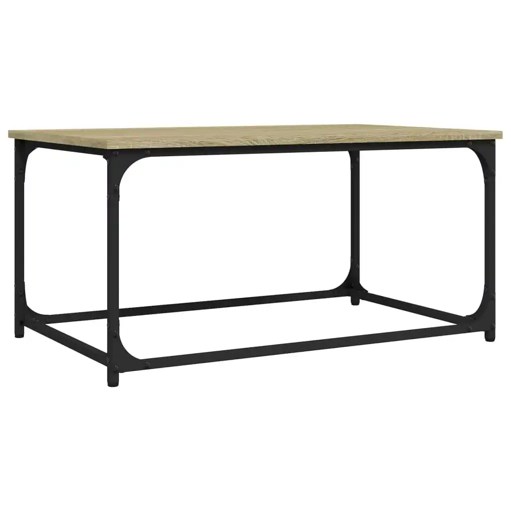 Coffee Table Sonoma Oak 80x50x40 cm Engineered Wood and Iron 823293