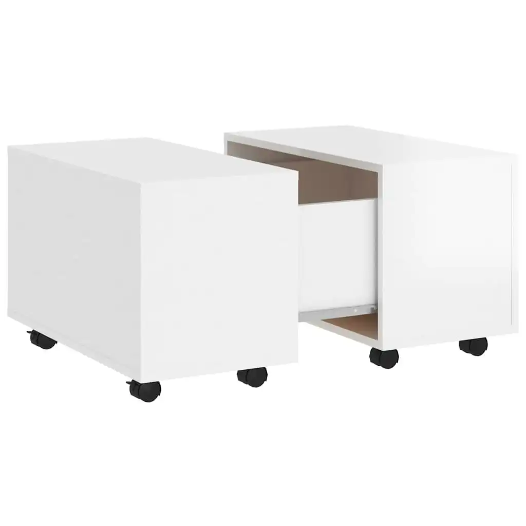 Coffee Table High Gloss White 60x60x38 cm Engineered Wood 806864