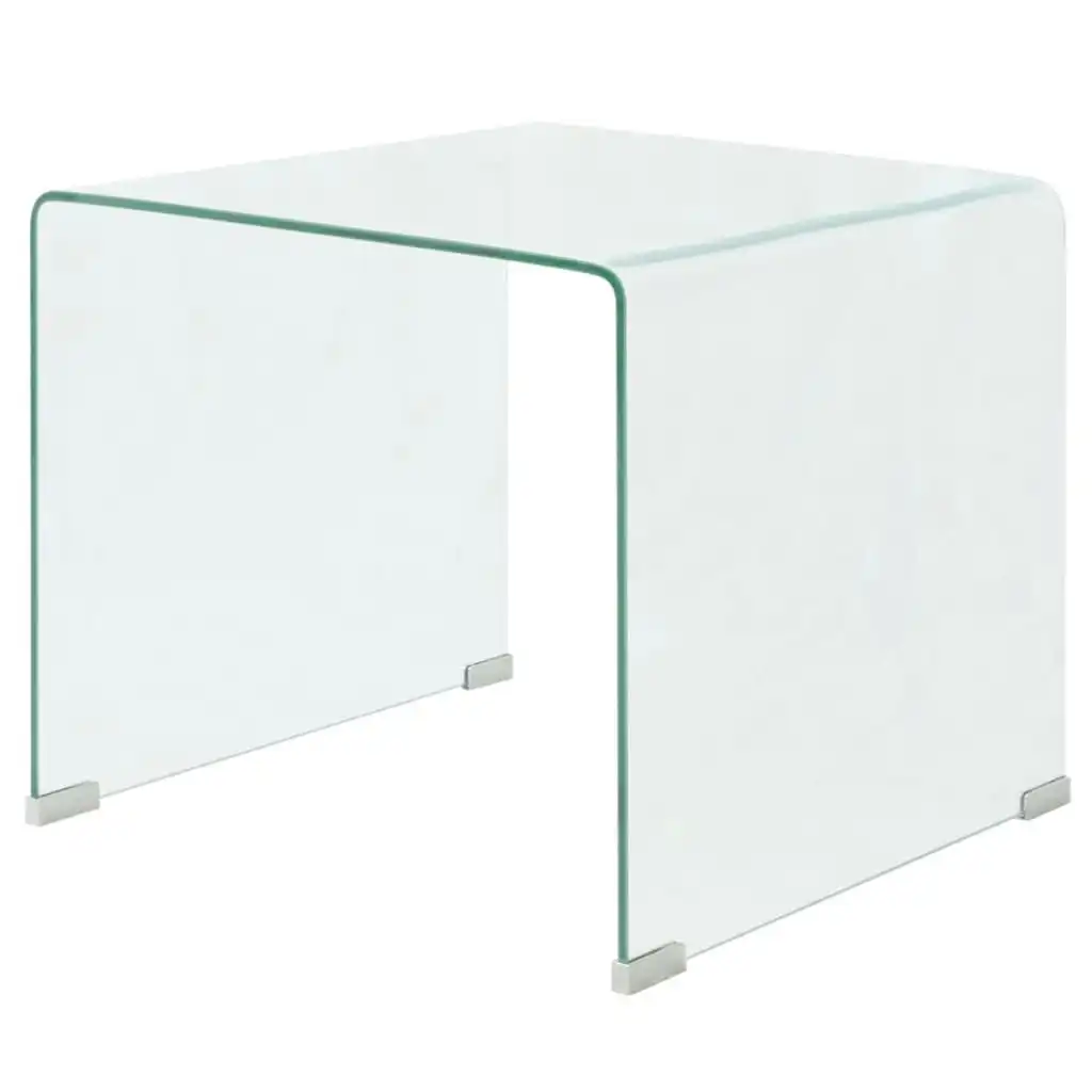 Coffee Table Tempered Glass 49.5x50x45 cm Clear 244188