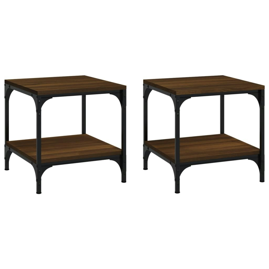 Side Tables 2 pcs Brown Oak 40x40x40 cm Engineered Wood 819386