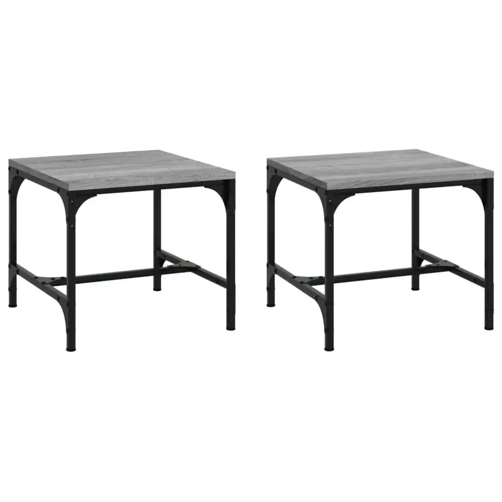 Side Tables 2 pcs Grey Sonoma 40x40x35 cm Engineered Wood 819409