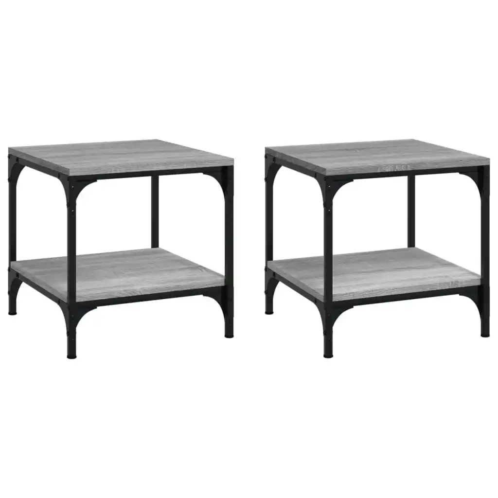 Side Tables 2 pcs Grey Sonoma 40x40x40 cm Engineered Wood 819384