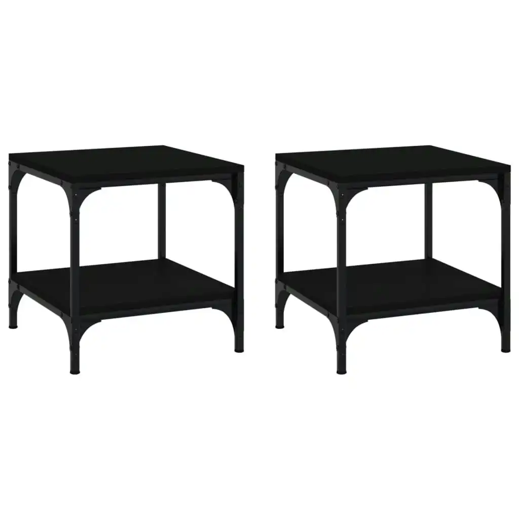 Side Tables 2 pcs Black 40x40x40 cm Engineered Wood 819378