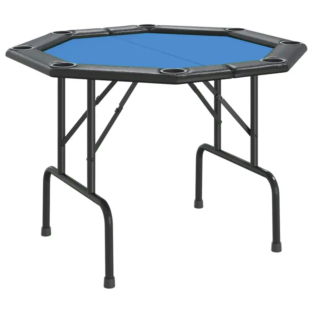 8-Player Folding Poker Table Blue 108x108x75 cm 80405