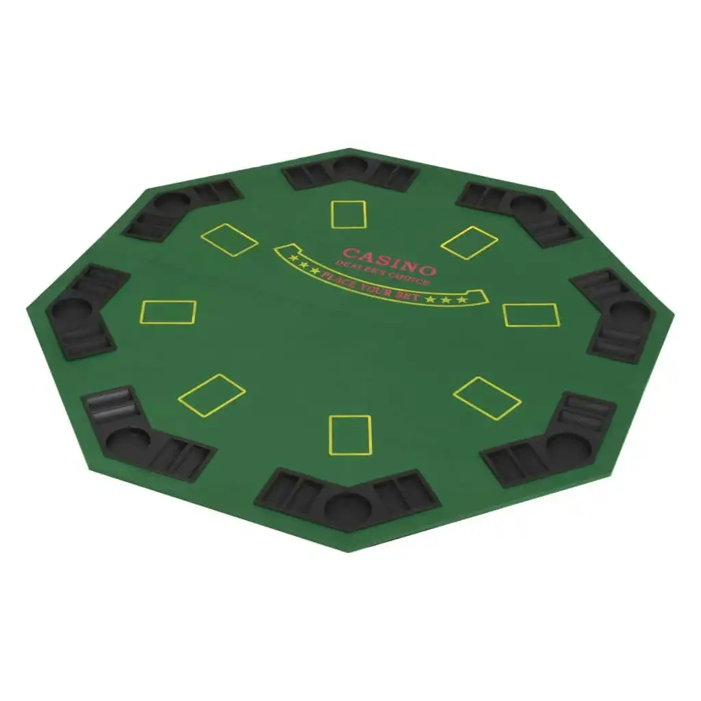 8-Player Folding Poker Tabletop 2 Fold Octagonal Green 80209