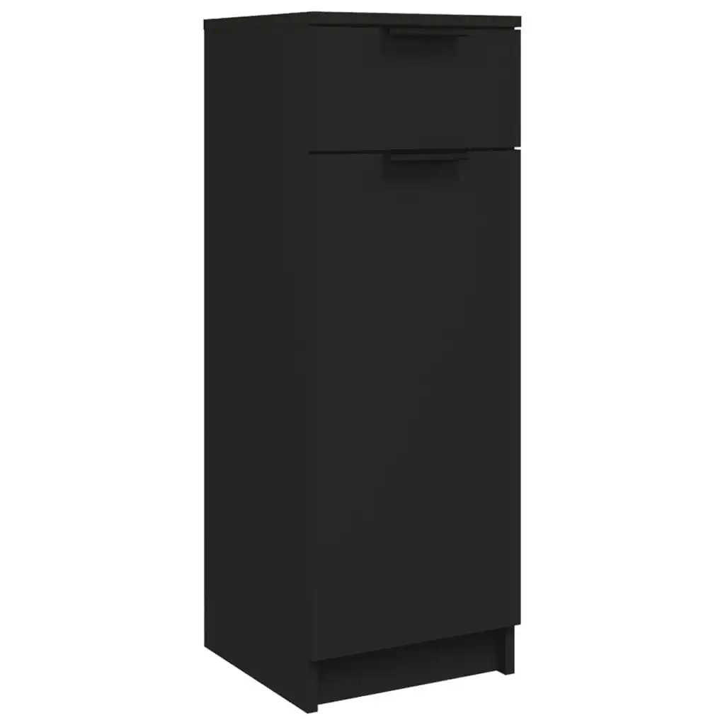 Bathroom Cabinet Black 32x34x90 cm Engineered Wood 811287