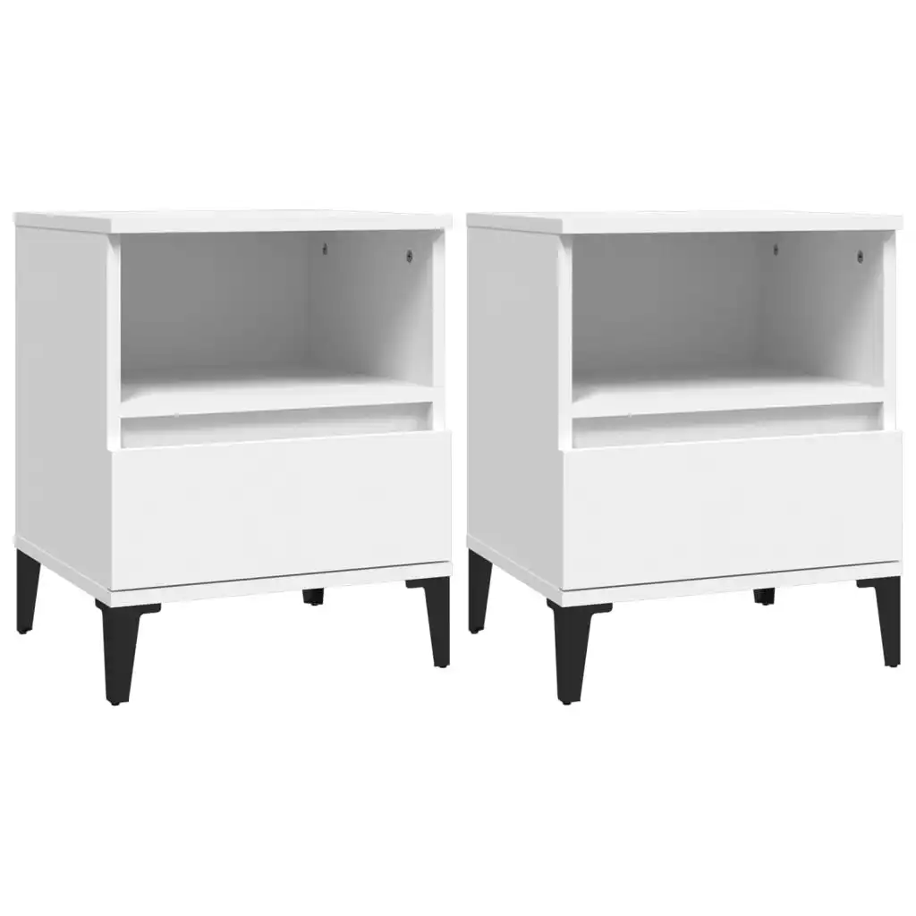 Bedside Cabinets 2 pcs White 40x35x50 cm 821811