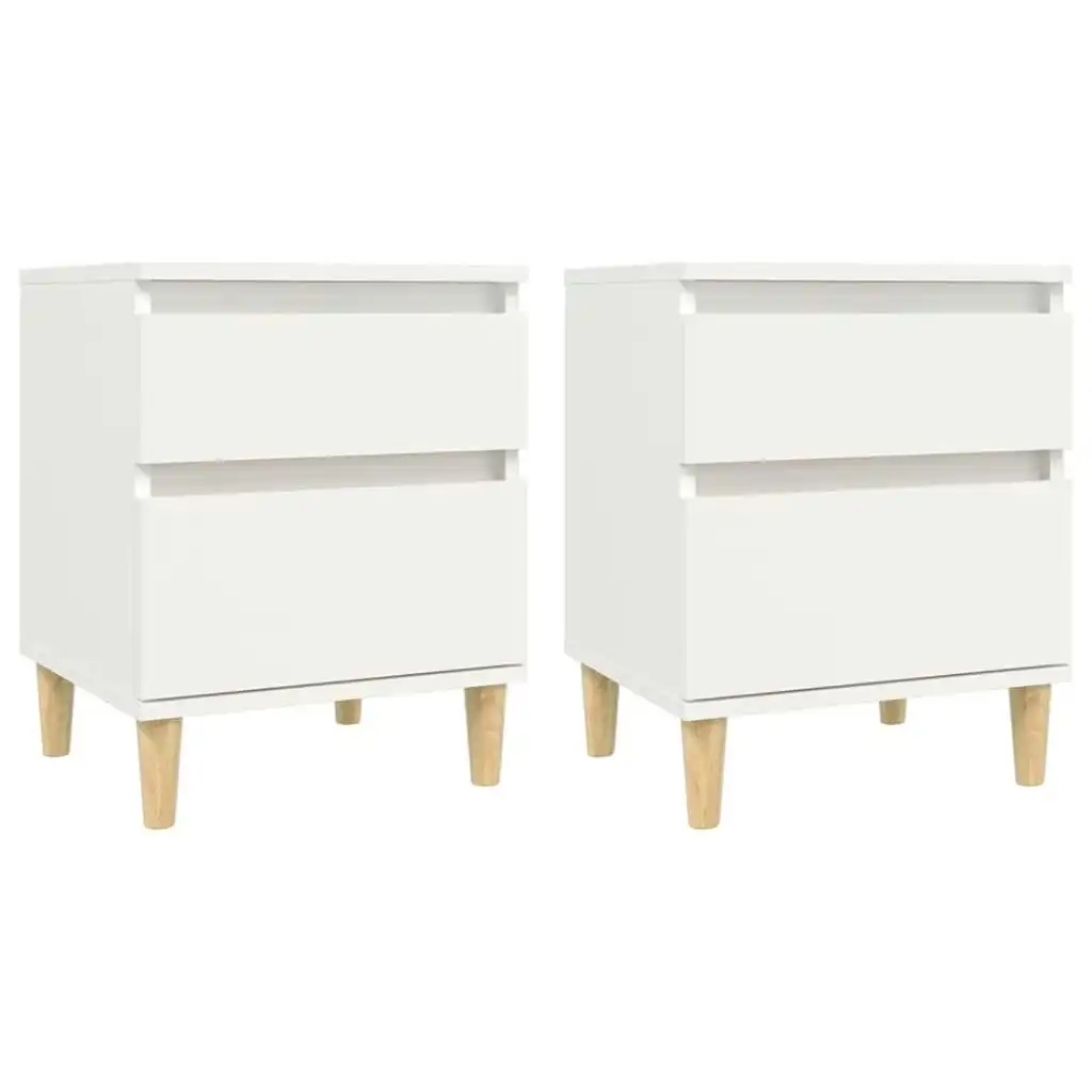 Bedside Cabinets 2 pcs White 40x35x50 cm 821827