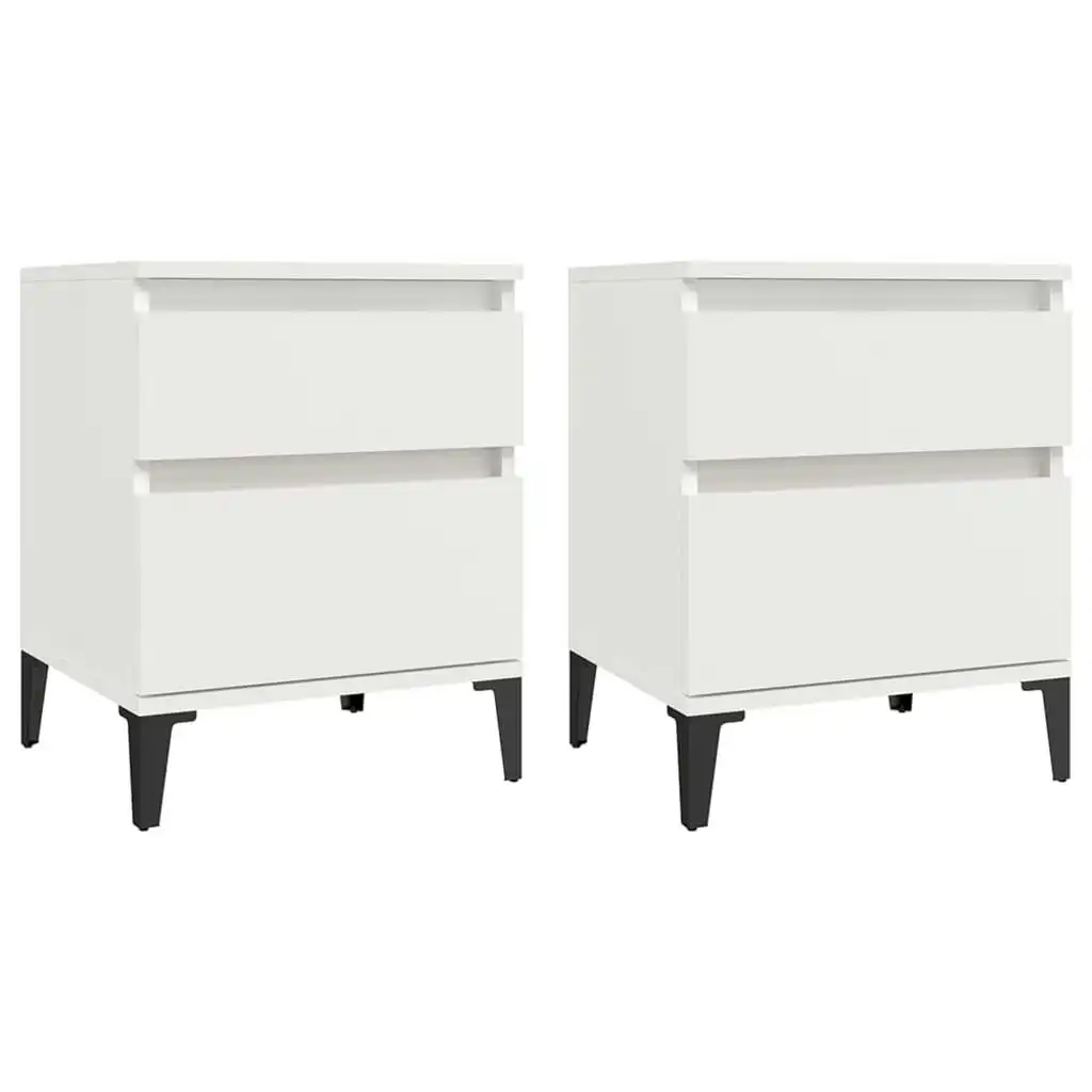 Bedside Cabinets 2 pcs White 40x35x50 cm 821843