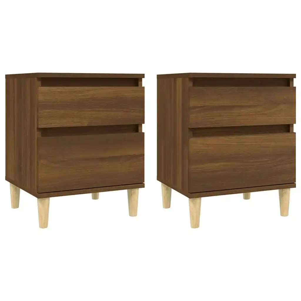 Bedside Cabinets 2 pcs Brown Oak 40x35x50 cm 821841