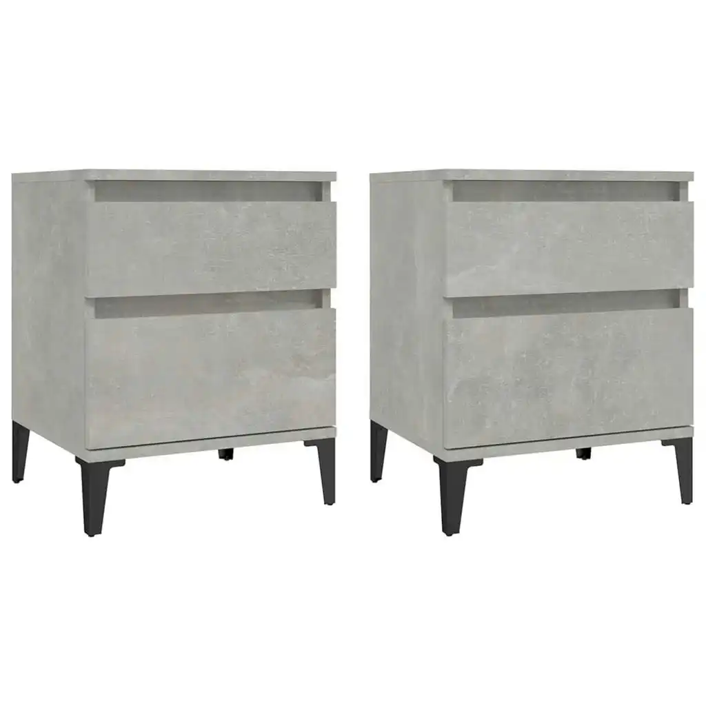 Bedside Cabinets 2 pcs Concrete Grey 40x35x50 cm 821851