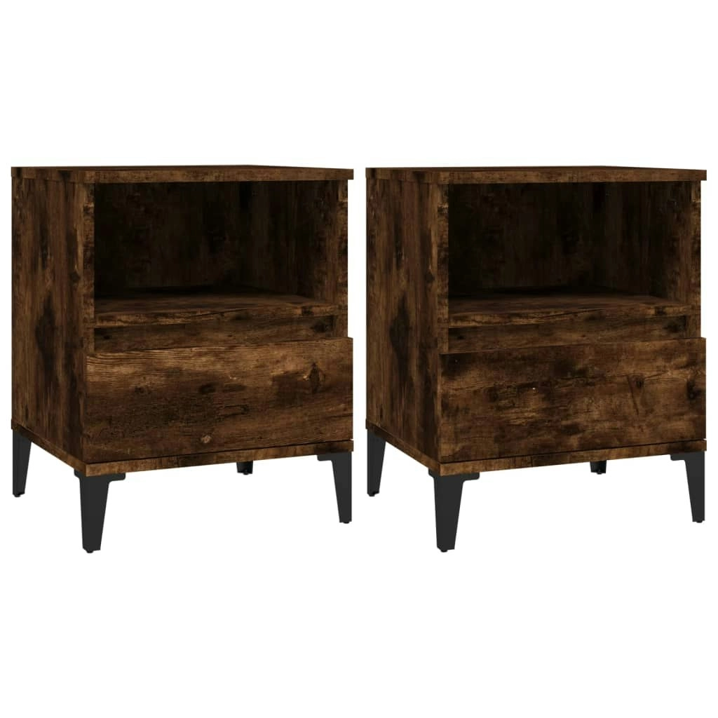 Bedside Cabinets 2 pcs Smoked Oak 40x35x50 cm 821821