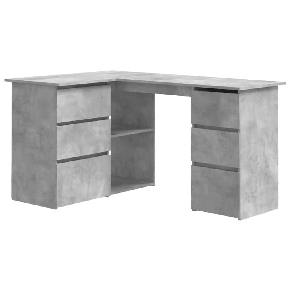 Corner Desk Concrete Grey 145x100x76 cm Engineered Wood 801093