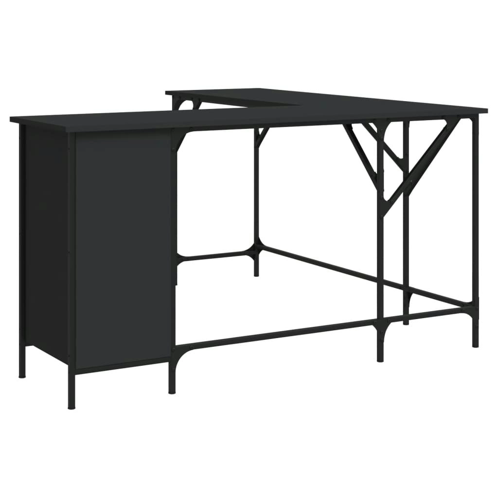 Desk Black 141x141x75 cm Engineered Wood 837597