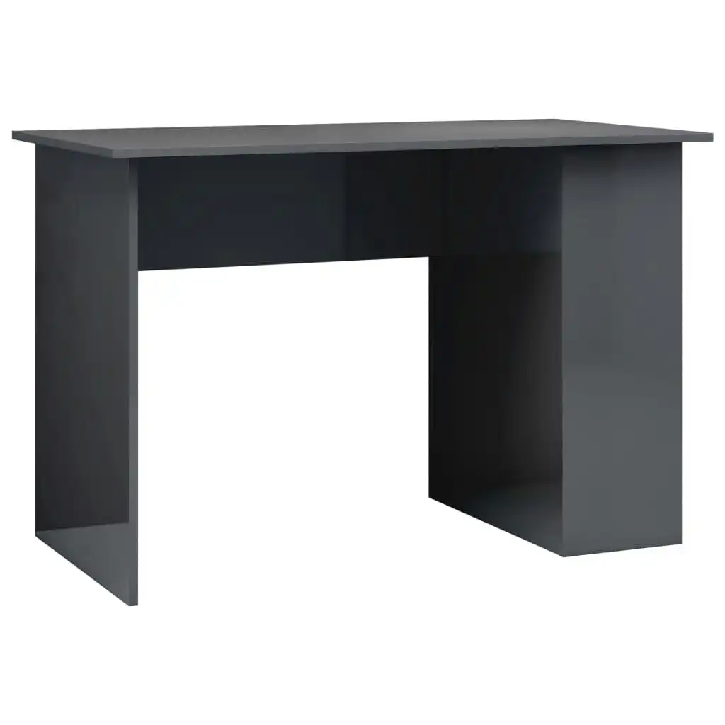 Desk High Gloss Grey 110x60x73 cm Engineered Wood 800584