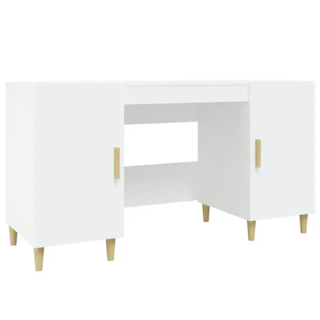 Desk White 140x50x75 cm Engineered Wood 812762