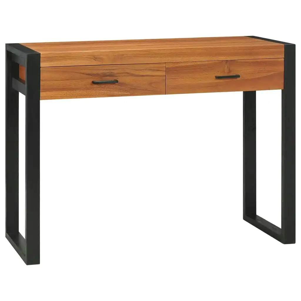 Desk with 2 Drawers 100x40x75 cm Teak Wood 325268