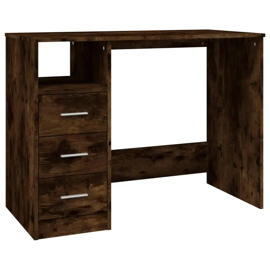 Desk with Drawers Smoked Oak 102x50x76 cm Engineered Wood 823037