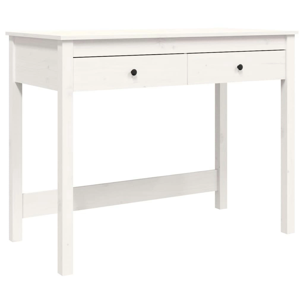 Desk with Drawers White 100x50x78 cm Solid Wood Pine 824644