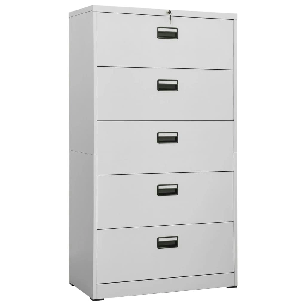 Filing Cabinet Light Grey 90x46x164 cm Steel 336299