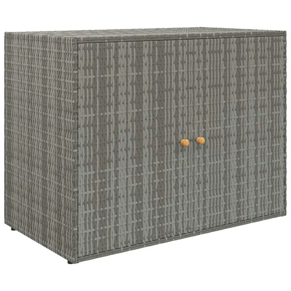 Garden Storage Cabinet Grey 100x55.5x80 cm Poly Rattan 319869