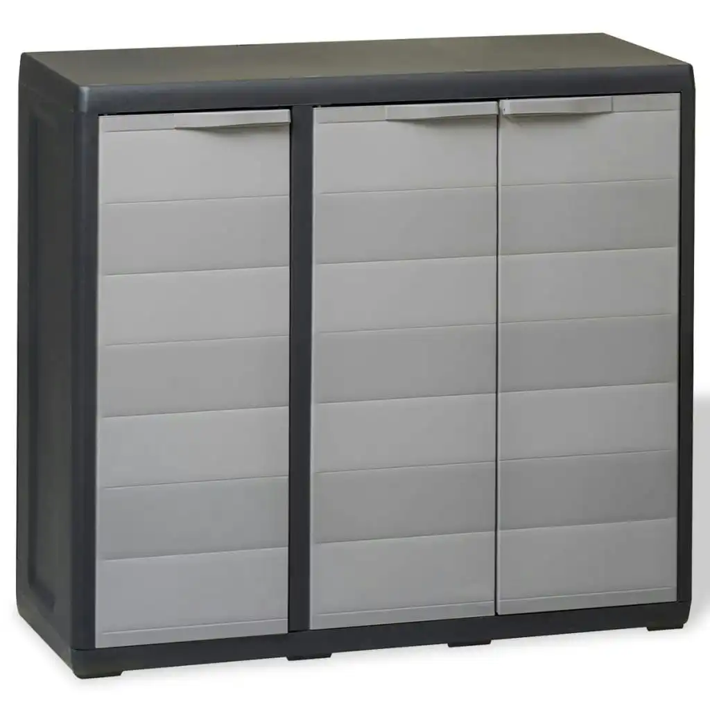 Garden Storage Cabinet with 2 Shelves Black and Grey 43705