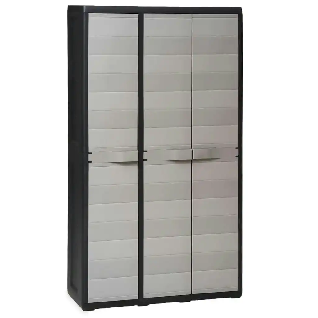 Garden Storage Cabinet with 4 Shelves Black and Grey 43701