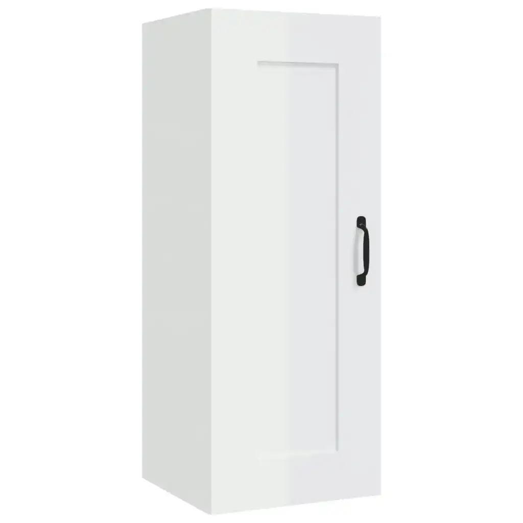 Hanging Cabinet High Gloss White 35x34x90 cm Engineered Wood 812480