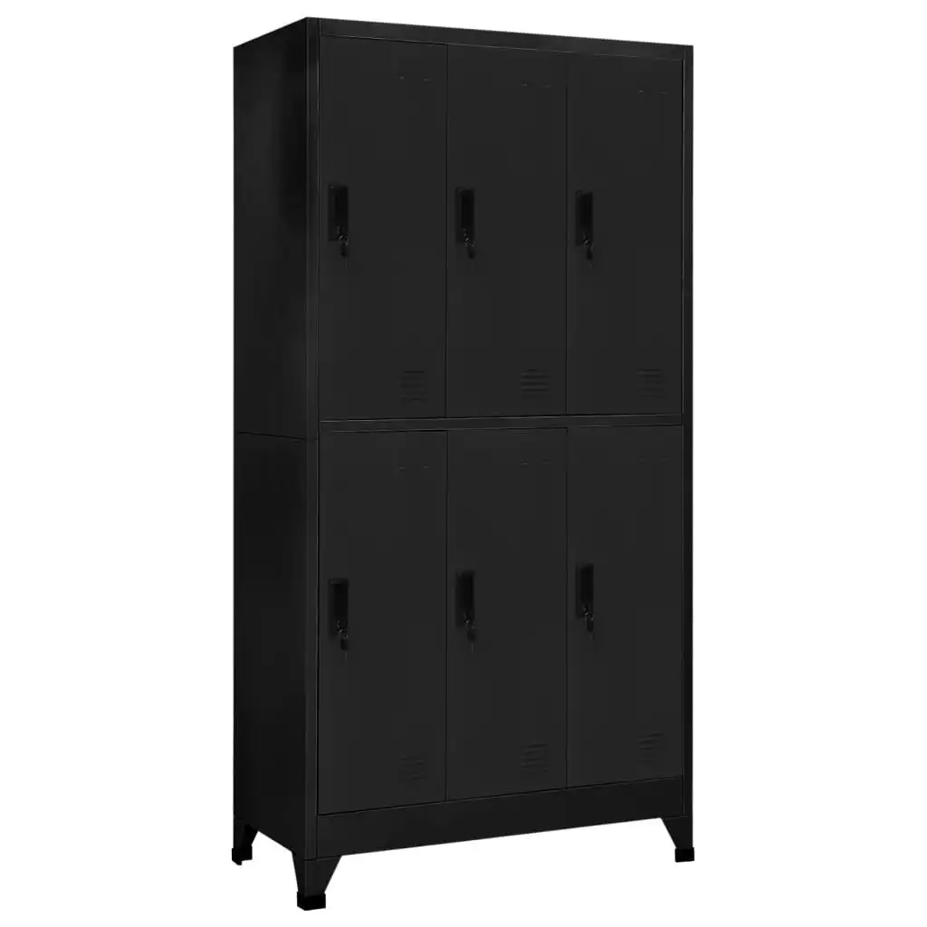 Locker Cabinet Black 90x45x180 cm Steel 339798