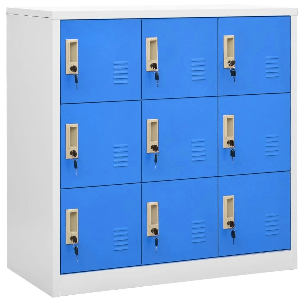 Locker Cabinet Light Grey and Blue 90x45x92.5 cm Steel 336441