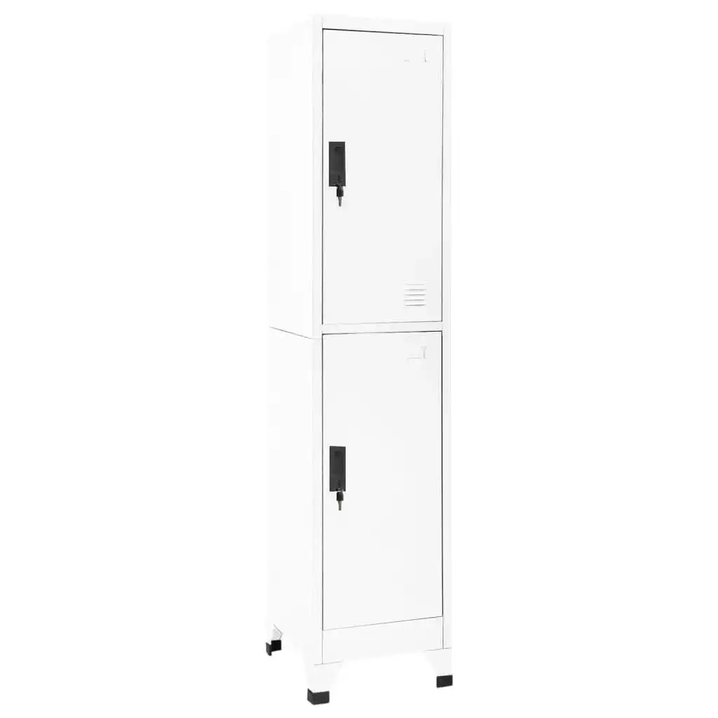 Locker Cabinet White 38x45x180 cm Steel 339776