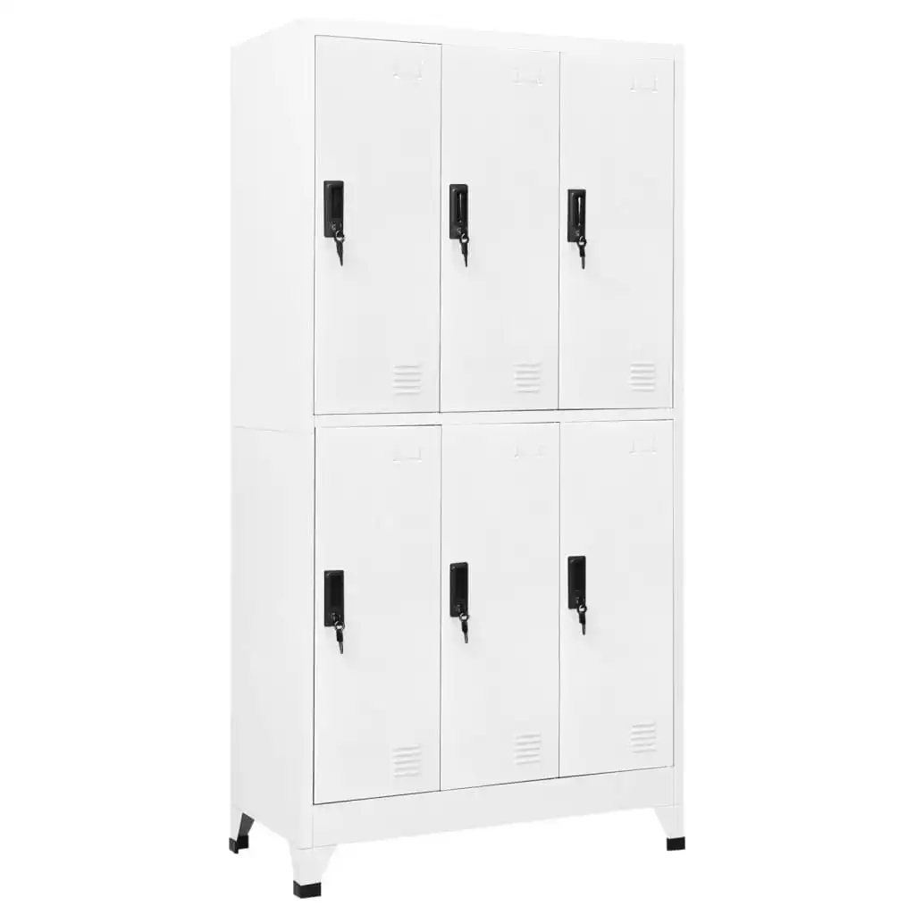 Locker Cabinet White 90x45x180 cm Steel 339796