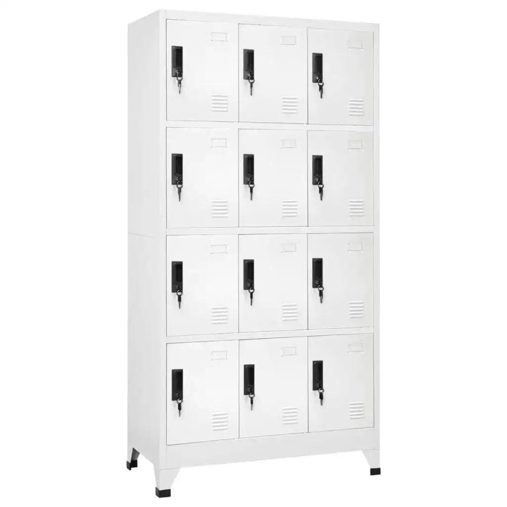 Locker Cabinet White 90x45x180 cm Steel 339812