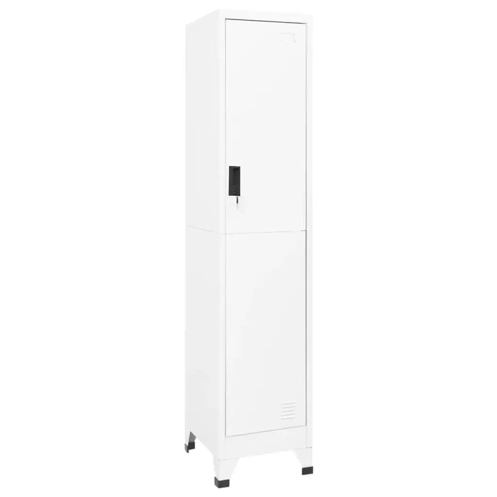 Locker Cabinet White 38x45x180 cm Steel 339772