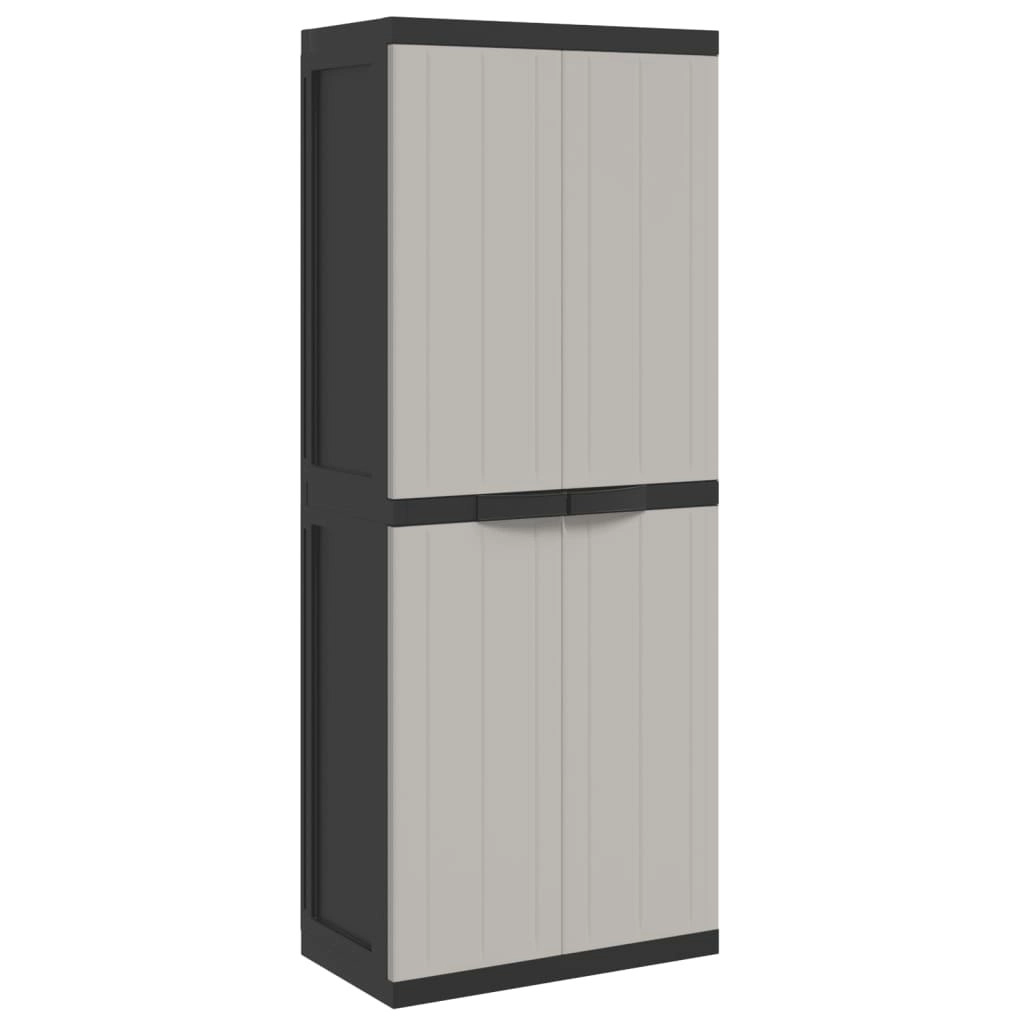 Outdoor Storage Cabinet Grey and Black 65x37x165 cm PP 364200