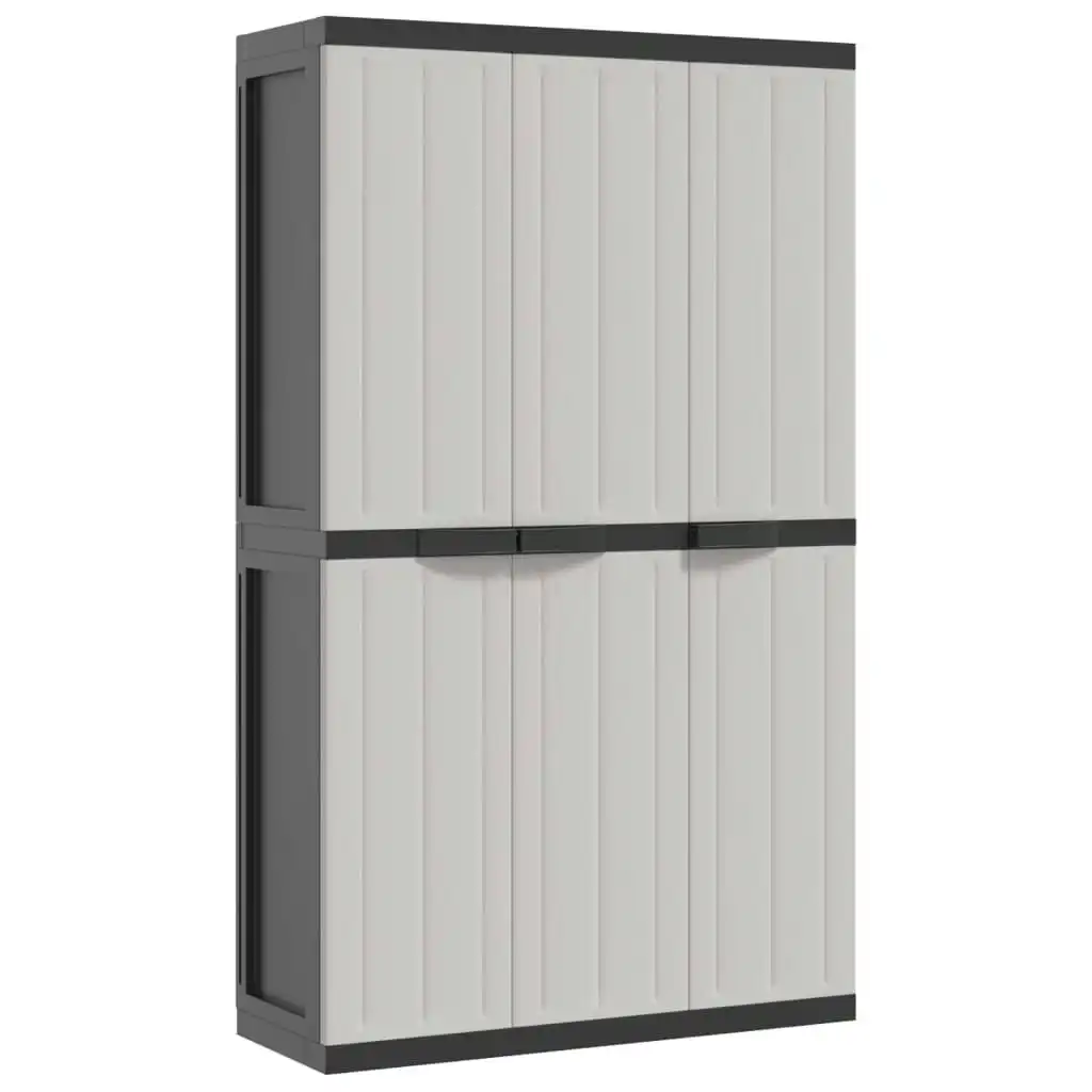 Outdoor Storage Cabinet Grey and Black 97x37x165 cm PP 364203