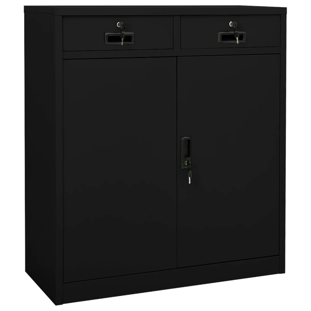 Office Cabinet Black 90x40x102 cm Steel 336411