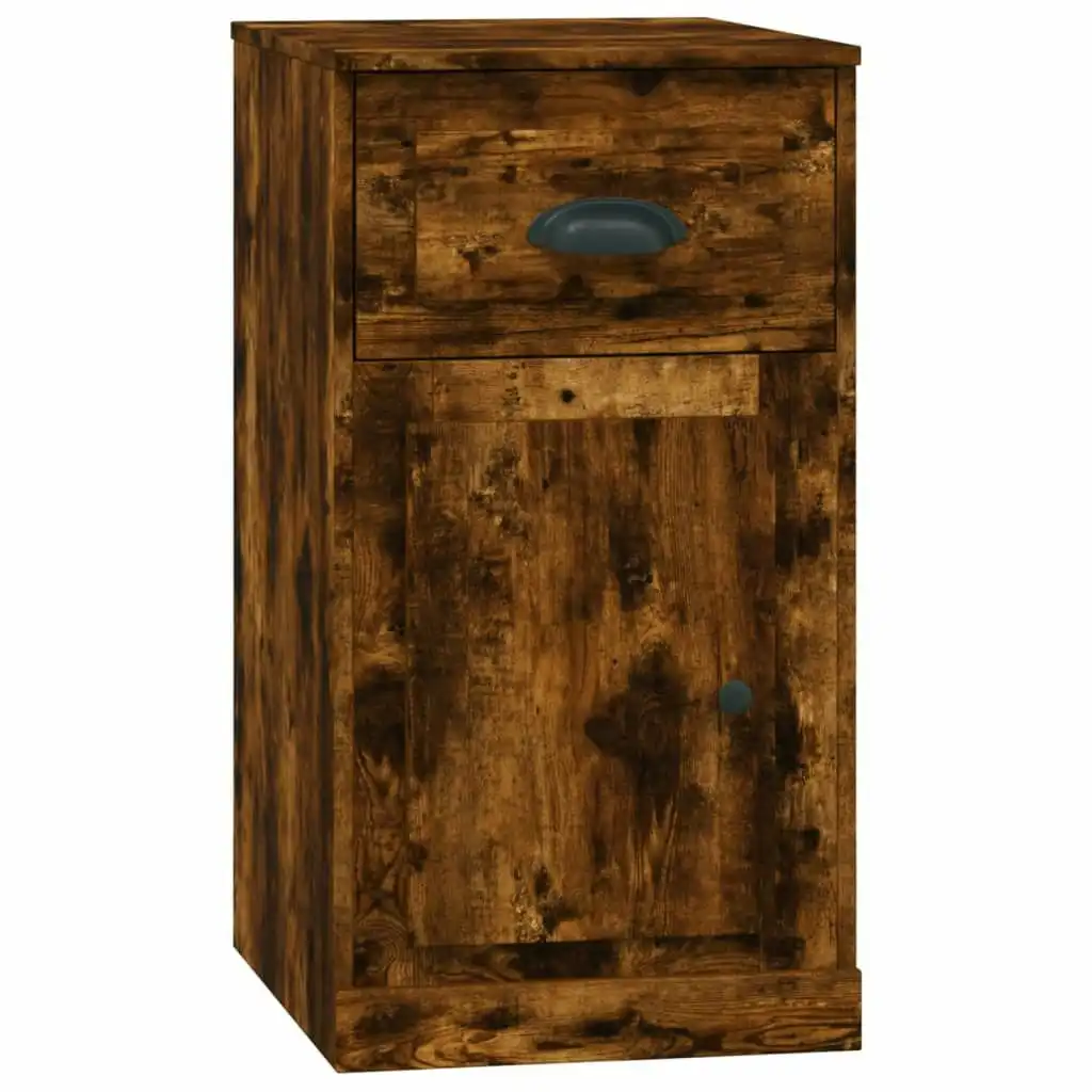 Side Cabinet with Drawer Smoked Oak 40x50x75 cm Engineered Wood 816485