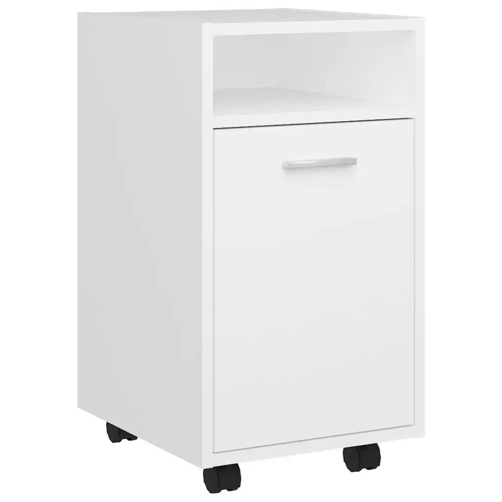 Side Cabinet with Wheels White 33x38x60 cm Engineered Wood 803047