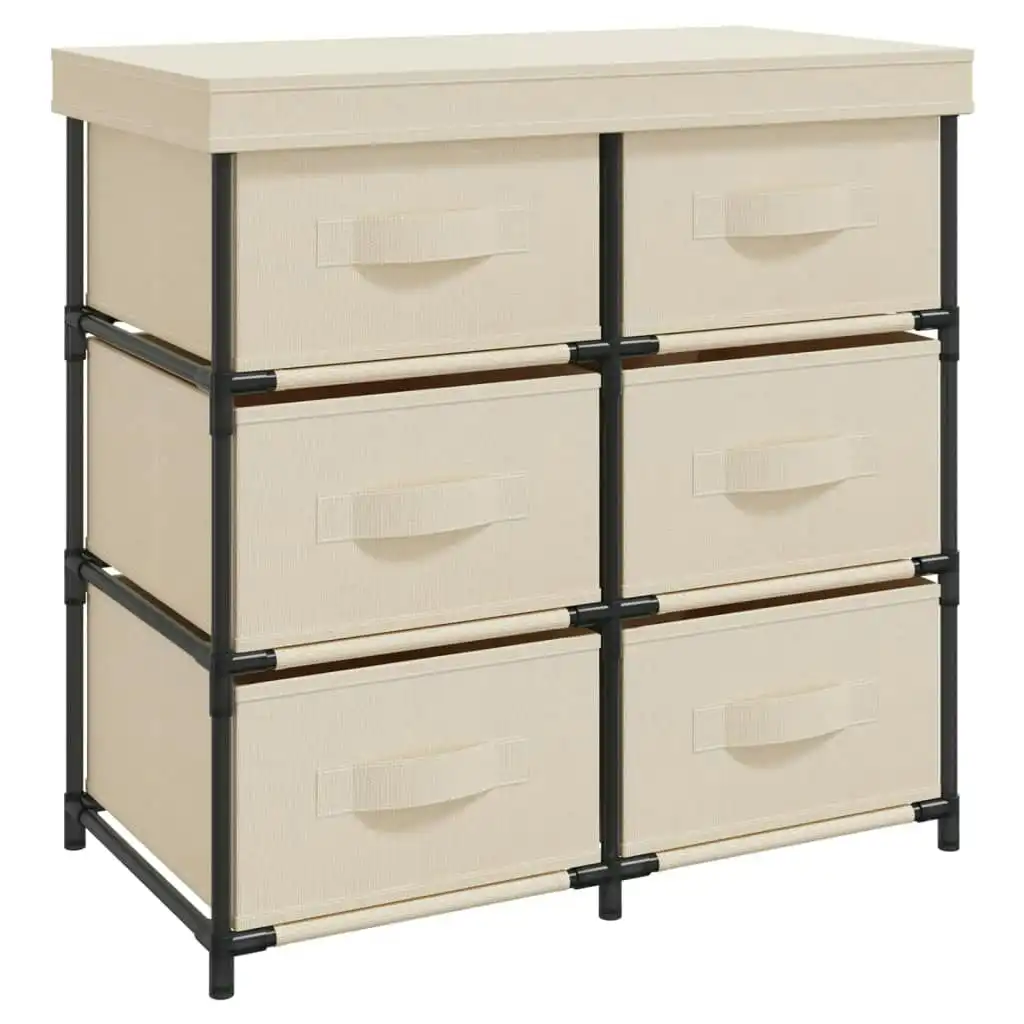 Storage Cabinet with 6 Drawers 55x29x55 cm Cream Steel 337258