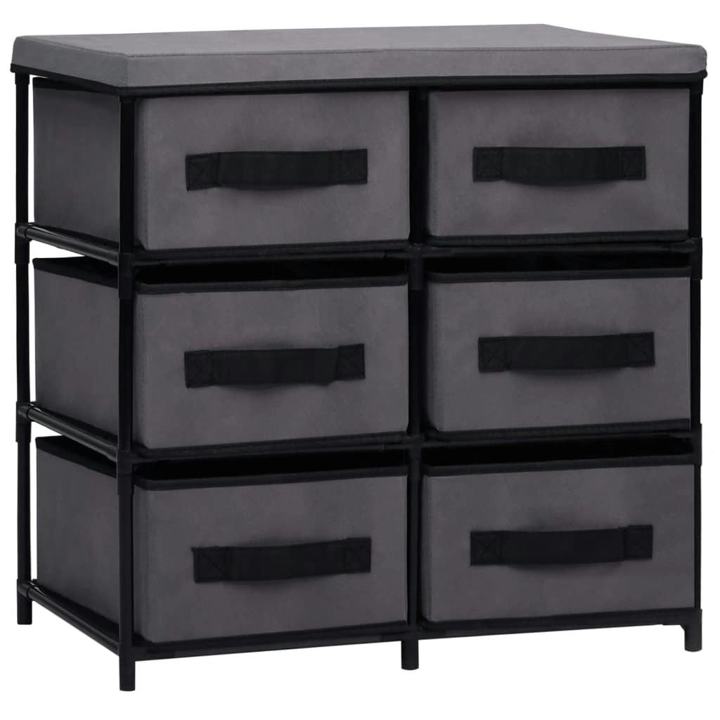 Storage Cabinet with 6 Drawers 55x29x55 cm Grey Steel 288322