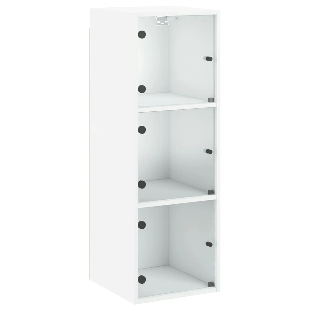 Wall Cabinet with Glass Doors White 35x37x100 cm 836483