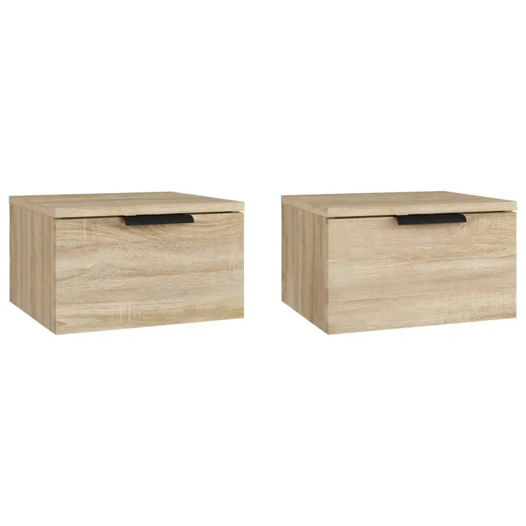 Wall-mounted Bedside Cabinets 2 pcs Sonoma Oak 34x30x20 cm 811383