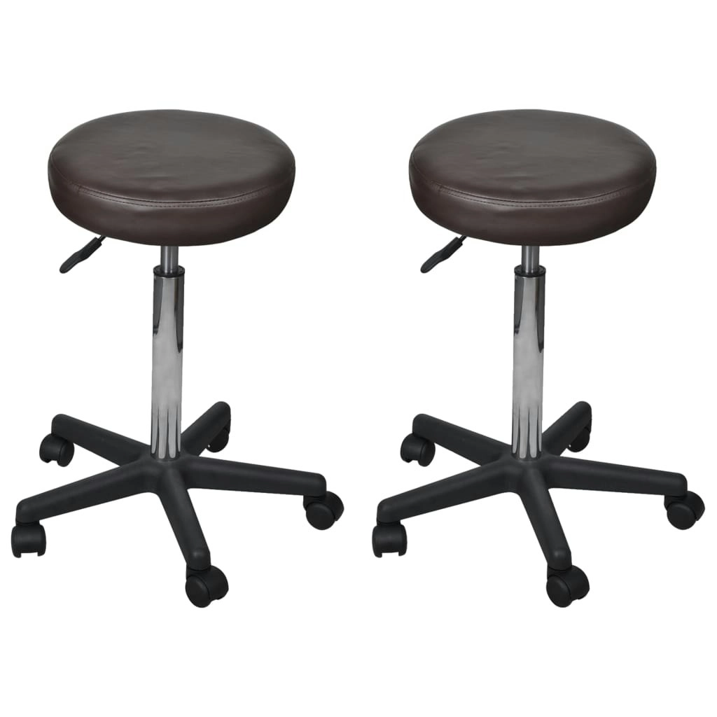 Office Stools 2 pcs Brown 35.5x84 cm Faux Leather 277178