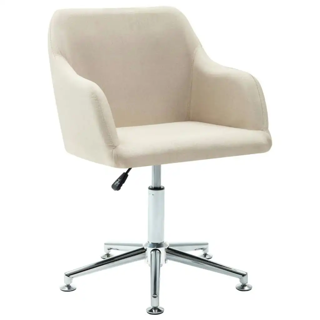 Swivel Office Chair Cream Fabric 278507