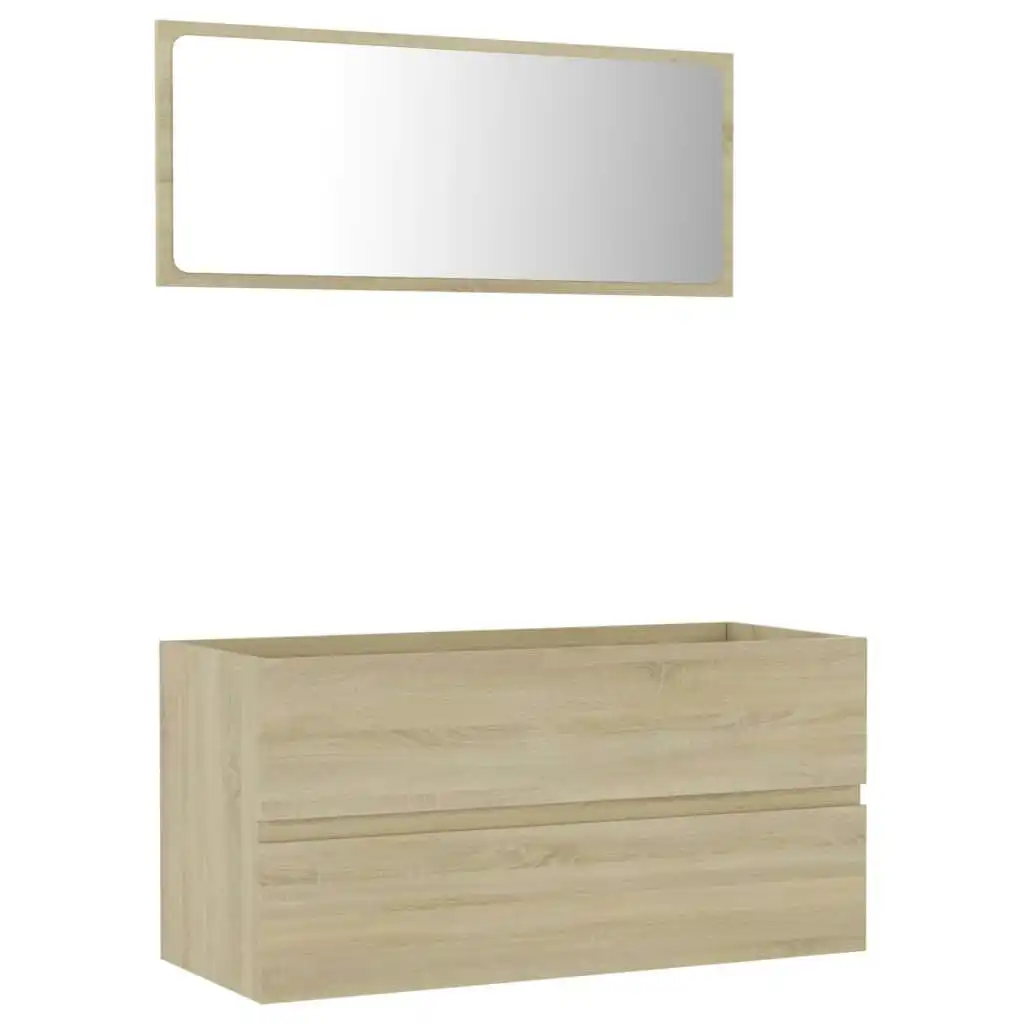 2 Piece Bathroom Furniture Set Sonoma Oak Engineered Wood 804893