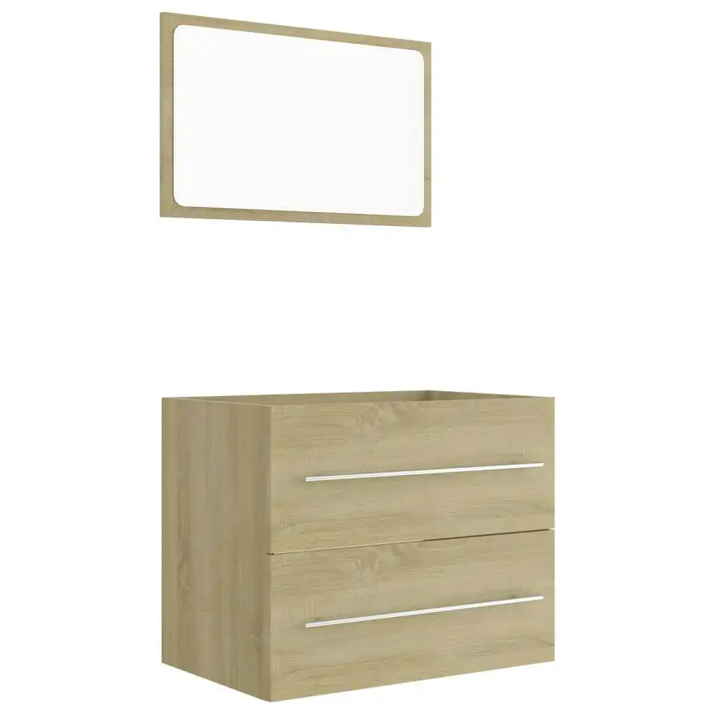 2 Piece Bathroom Furniture Set Sonoma Oak Engineered Wood 804830