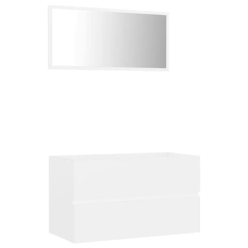 2 Piece Bathroom Furniture Set White Engineered Wood 804881